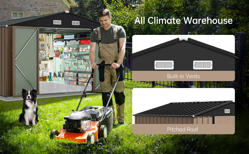 Amazon.com : Zstar 7.5 x 8.5 FT Outdoor Storage Shed, Waterproof